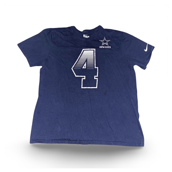 Dallas Cowboys: Dak Prescott #4 Jersey Style T-Shirt by NIKE: Adult XL: NFL - Picture 2 of 4